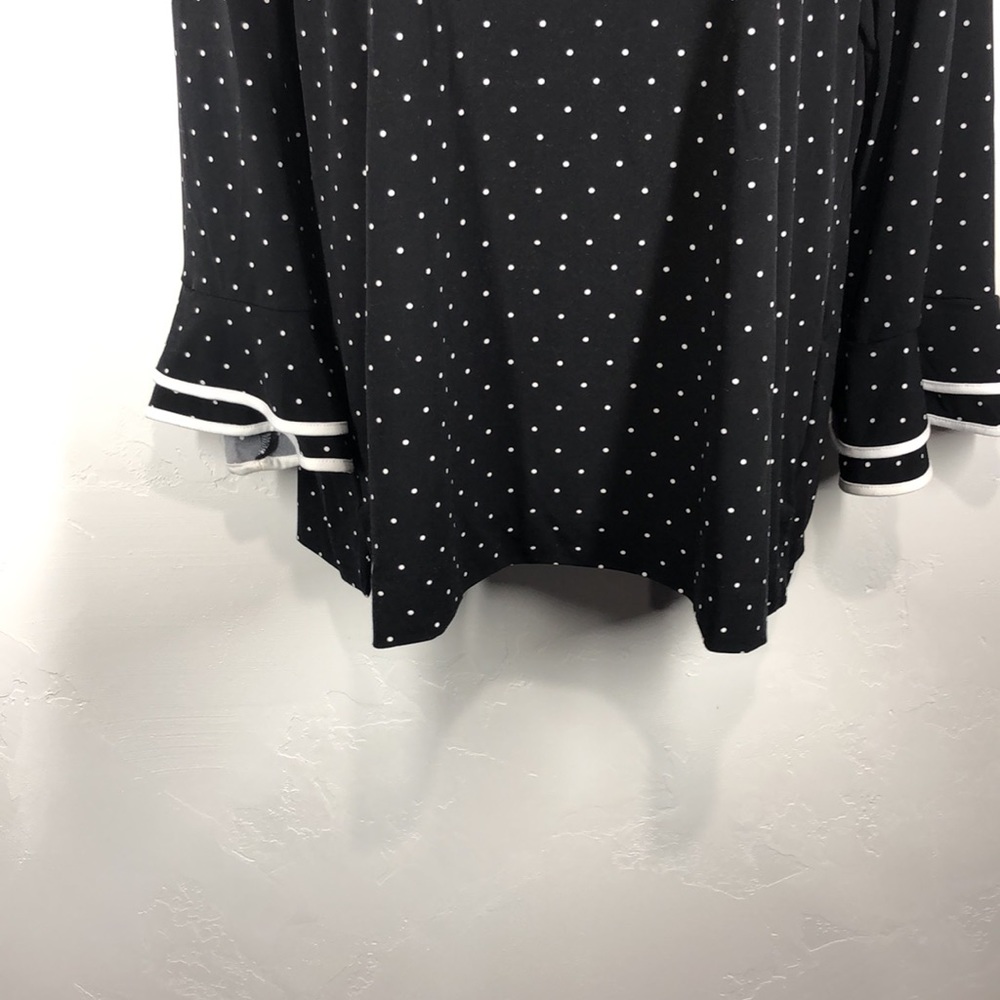Karl Lagerfeld black and white polka dot blouse size large - Picture 4 of 10